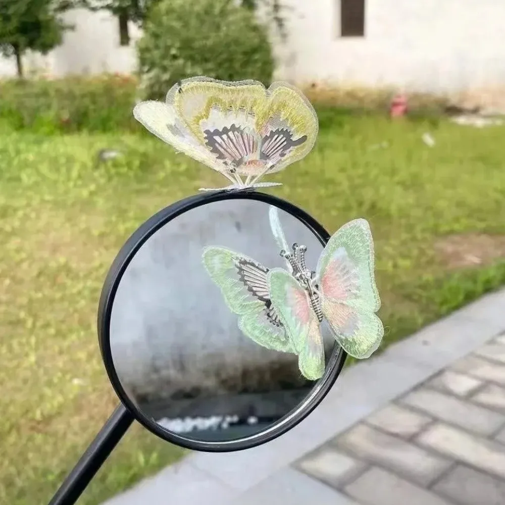 10pcs Embroidery 3D Moving Butterfly Eye-Catching with Adhesive Dynamic Butterfly Random Car Center Console Ornaments