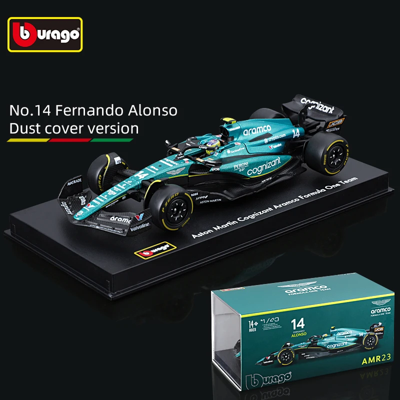 Bburago 1:43 2023 Aston Martin AMR23 F1 Formula Alloy Car Die Cast Vehicles Collectible Model Racing Toy