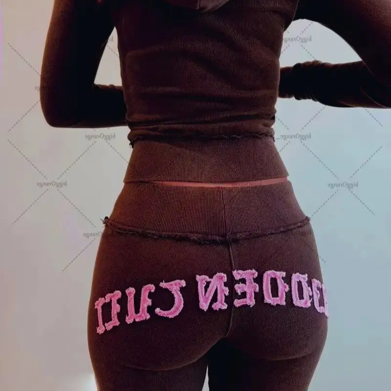 

American Hip-hop Sexy Street Fashion Brand Beauty Tight Hoodie Trousers Suit Y2k Goth Hip-hop Rock Oversized Sweatshirt Women