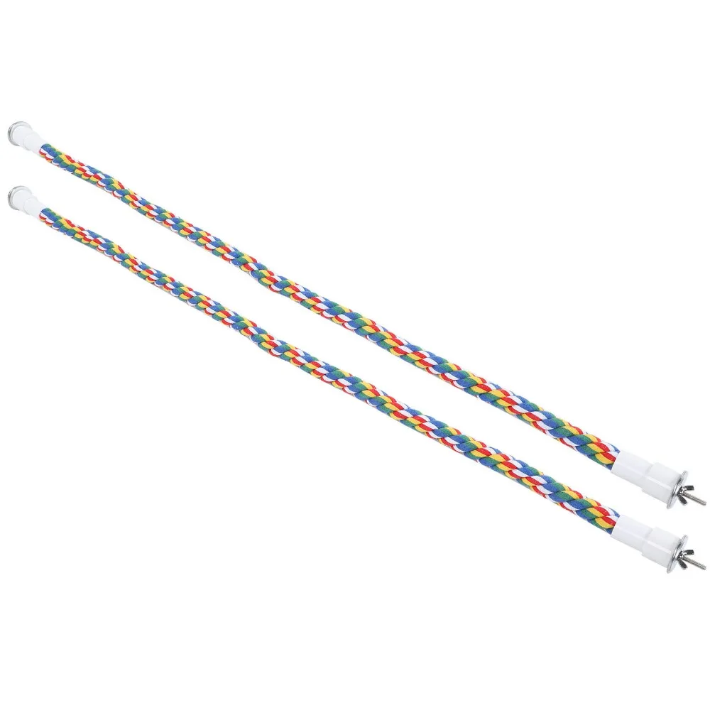 2pcs Colorful Cotton Rope Rope Perch Bendable Spiral Stand Bird Swing Handmade Stainless Steel Climbing Indoor Play