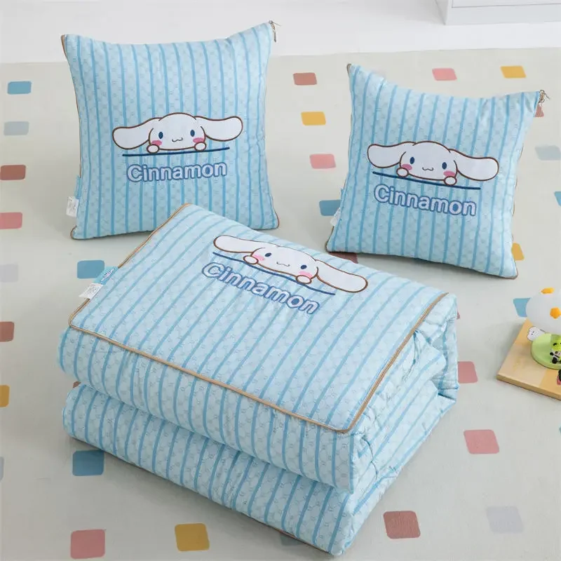 

Sweet Hello Kitty Cinnamoroll Anime Kawaii MINISO Ins Bed Cover Cute Cartoon My Melody Kuromi Quilt Nap Cover Gifts for Kids