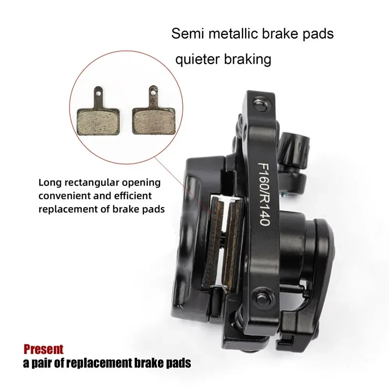 BUCKLOS Bike Line Pulling Disc Brakes Kit Aluminum Alloy MTB Mechanical Disc Brake Caliper Front/Rear Bicycle Floating Rotor 160