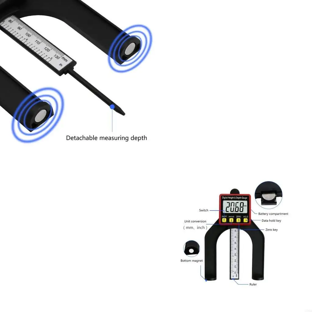 

Digital Depth Gauge Height Gauge with LCD Display Woodworking Tool for Router