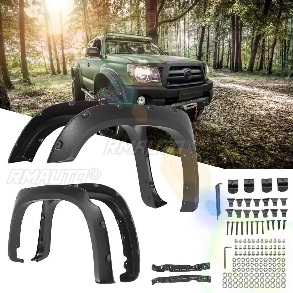 

Hot Sale 2Pair/Set Rear /Front for Fender Flares for Toyota Tundra 2014-2017 Smooth Surface Style/Striae Style