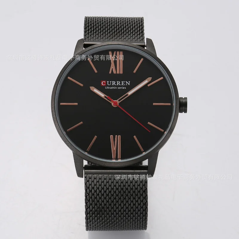 ساعة كورين 8238 للرجال بحزام فولاذي للرجال مقاومة للماء كوارتز ساعة رجال الأعمال