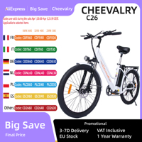 Cheevalry-C26 Electric Bike for Adults, 350W Motor, 26-Inch, 36V 15Ah Battery, Max Range 80-100km