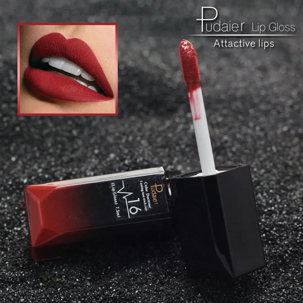 Matte feuchtigkeit spendende flüssige Lippenstift Frauen Lippen Make-up lange seidig dauerhafte sexy Farben Textur Lip gloss mehrfarbige Creme Lippe 21 u6l8