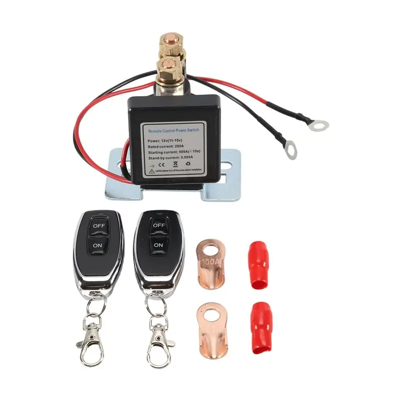 ABQB-High Current Battery Disconnect Switch 500A Starting 200A Rated DC12V Remote Kill Swit Switch