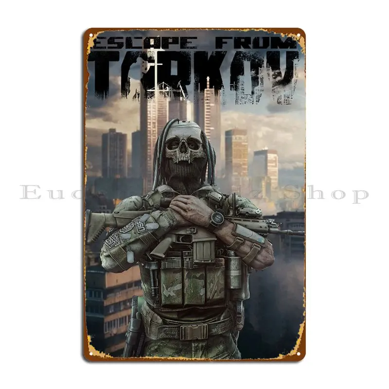 Escape From Tarkov Boss Metal Sign Garage Club Kitchen Custom Print Wall Plaque Tin Sign Poster