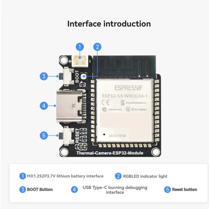 AFBC Esp32-S3 Wifi Infrared Thermal Imaging Module Esp32 Serial Wifi RGB Development Board 80X62 Pixel Infrared Array - Image 4