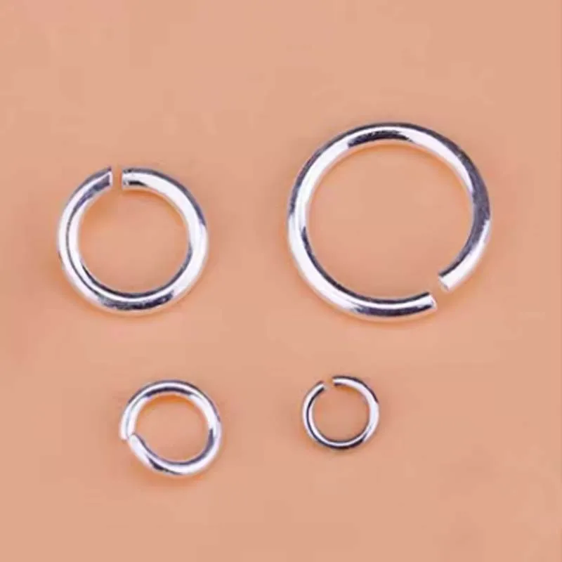 10pcs Genuine Real Pure Solid 925 Sterling Silver Open Jump Rings Split Ring Connector for Key Chains Jewelry Making Findings image 2