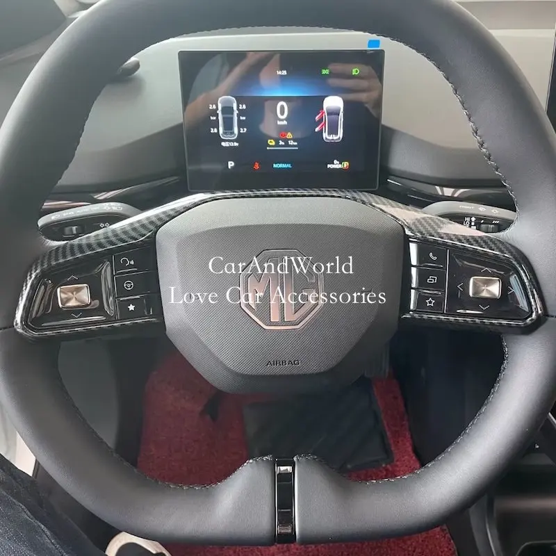 

Кнопка регулировки рулевого колеса из углеродного волокна, крышка переключателя, внутренняя отделка для MG 4 MG4 EV Mulan 2022-2025, аксессуары для литья автомобиля