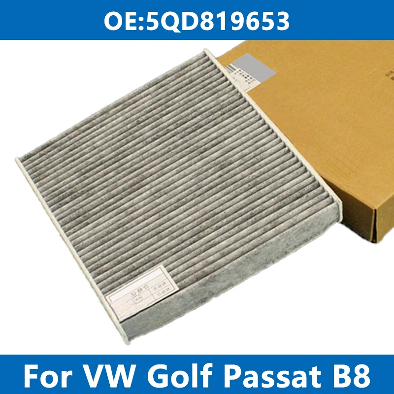 

Car Cabin Filter Air Conditioner 5QD819653 For SEAT SKODA VW Golf Passat B8 Tiguan T-ROC TOURAN 1.0 1.2 1.4TSI 1.6 1.8T 2.0TDI