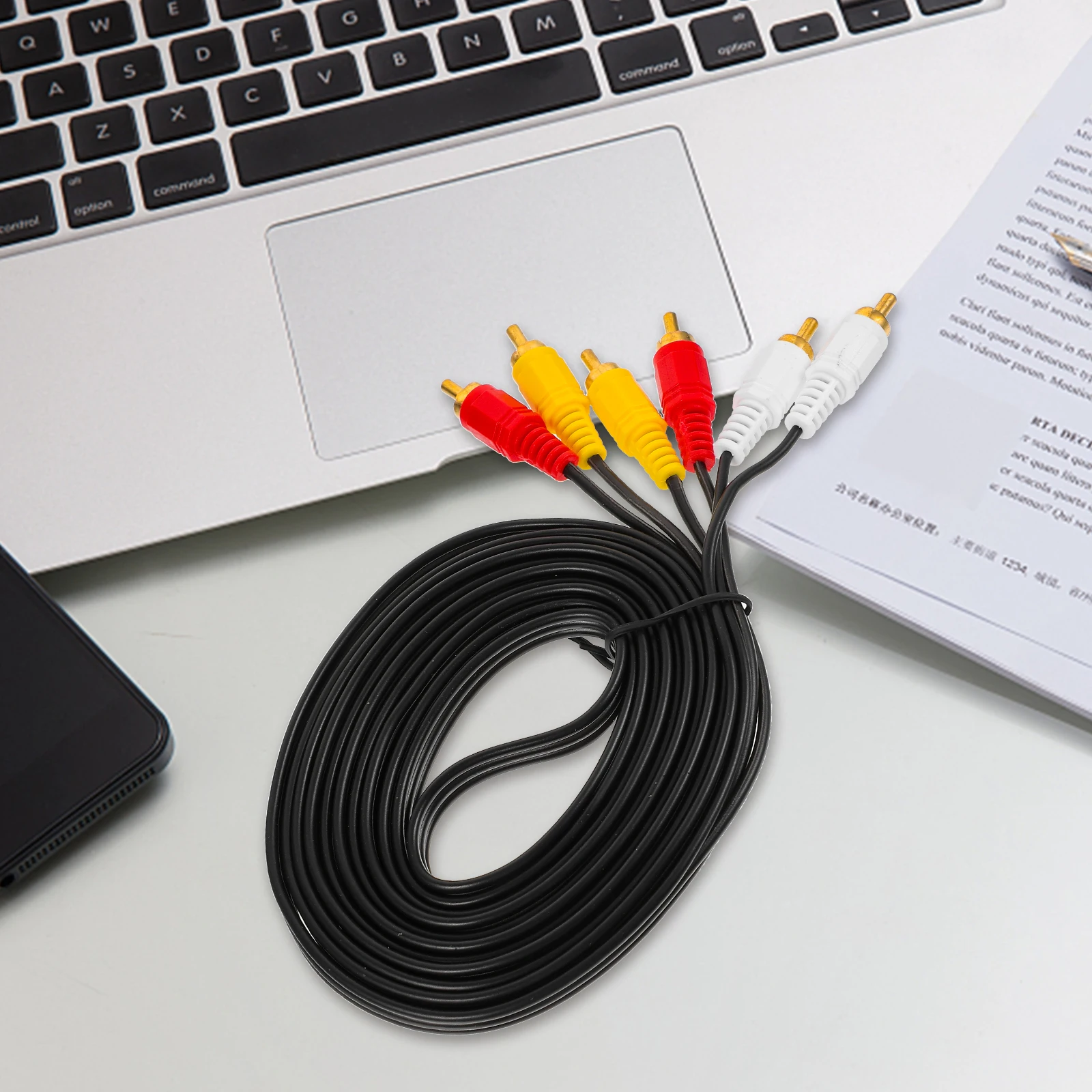 

Cable Aux Audio Video Cord Extension 3M Black for DVD VCD Stereo Console Reliable PVC Copper Transmission