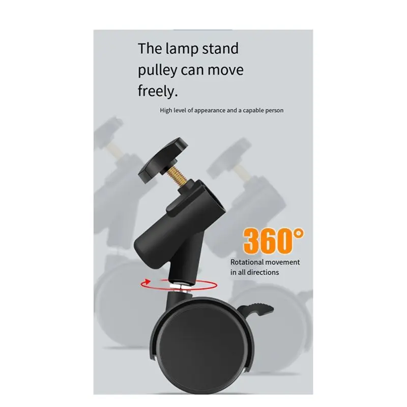 B27B Flexible Swivel Casters 3Pcs Set With 19Mm Mounting Hole Diameter For Photography Light Stand Tripod Wheels