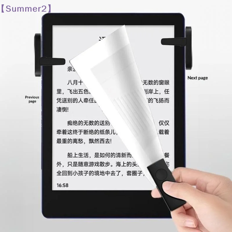 Portable Wireless Page Flipping Clicker Easy Operation Bluetooth Remote Works With Ebook Reader Phones Tablets For Reading〔Sum2〕