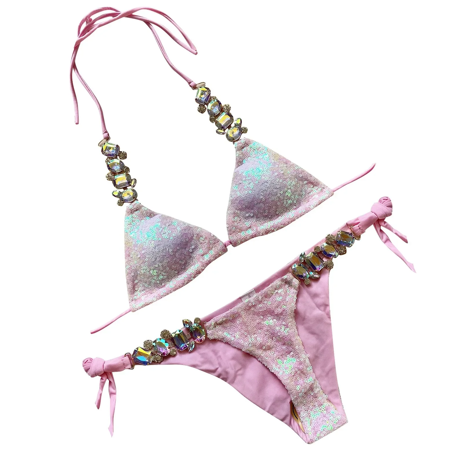 ผู้หญิง Secret เสื้อผ้าแฟชั่นเลื่อมเพชรบิกินี่แยกชุดว่ายน้ําสตรีชุดว่ายน้ํา 2 ชิ้น Biquini