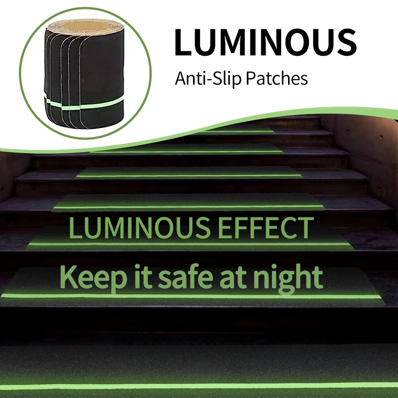 

Anti Slip Grip Tape With Glow in Dark Green Non Slip Traction Tape Abrasive Adhesive For Stairs Safety Tread Step
