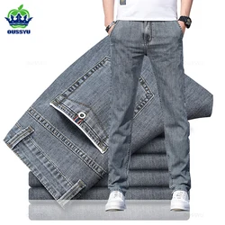 Autumn Stretch Skinny Jeans Men Fashion Casual Slim Fit Denim Designer Elastic Pants Grey Brand Trousers Male Large size 38 40