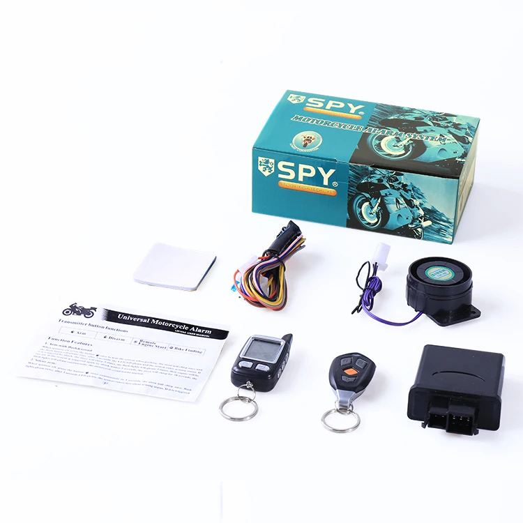 top sale SPY 2 Way Motorbike Anti-theft Alarm  remote start/stop engine Motorcycle Burglar System Remote control range 800meters