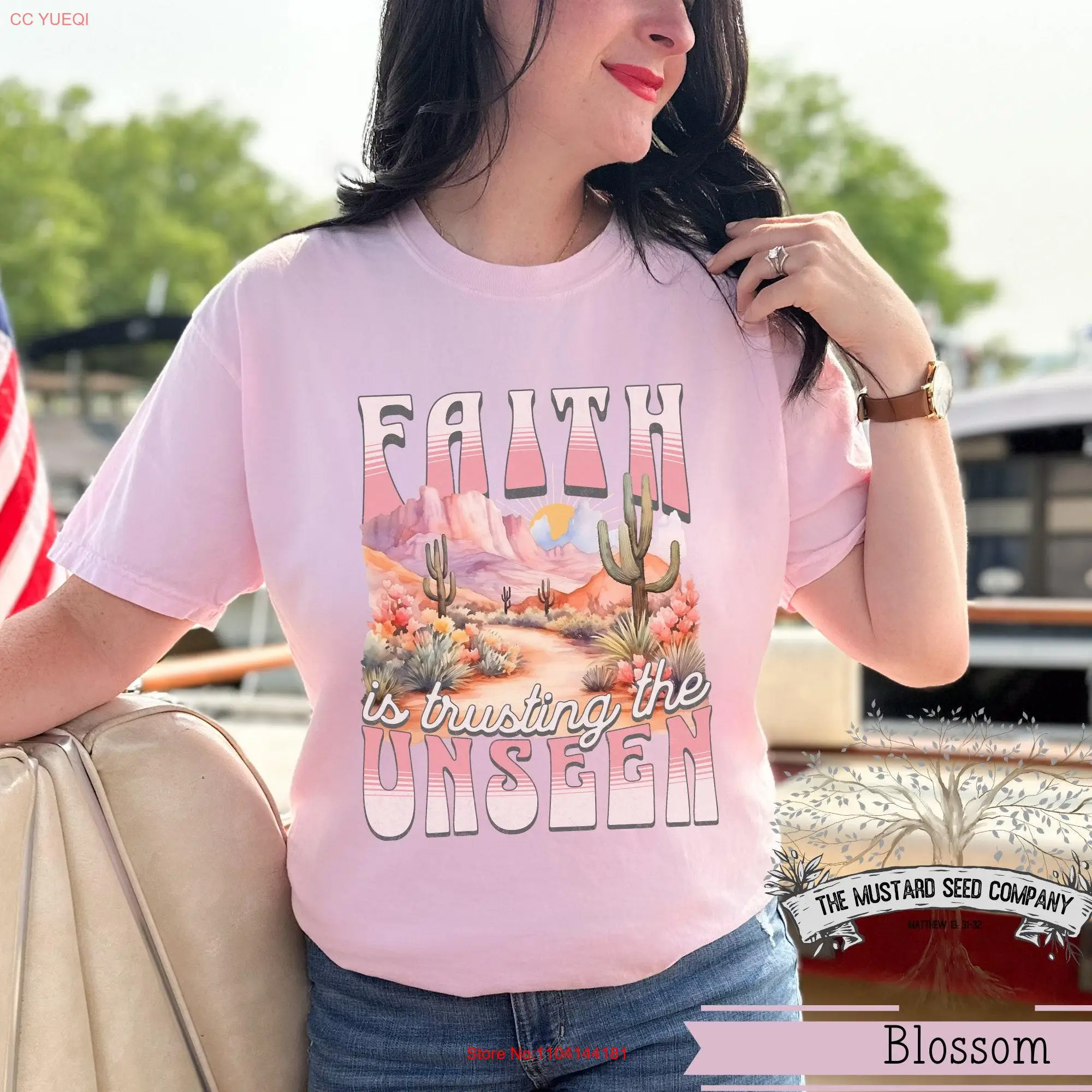 Faith Is Trusting In The Unseen Womens T shirt Christian for Her Motivational Baptism long or short sleeves