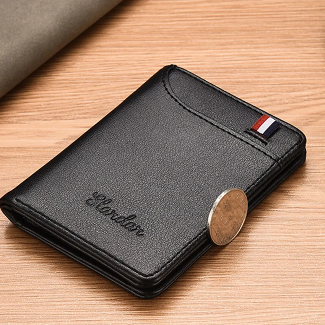 FZFZ 超薄型メンズカードホルダー財布ブリーフケースポータブル抗消磁ドキュメントカードホルダーバック