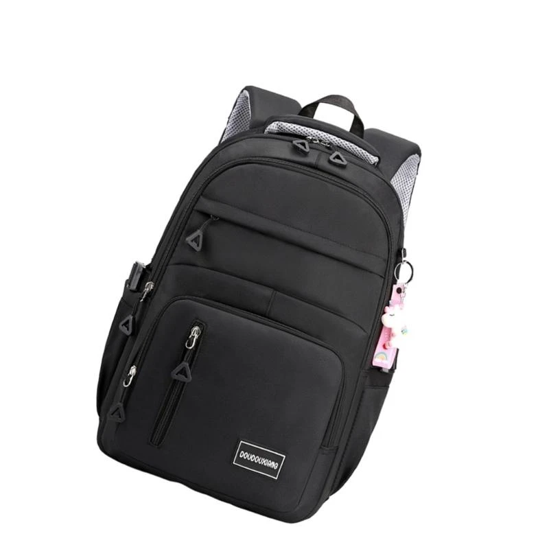 

F19F School Bag Large Capacity Nylon Backpack Ergonomic Daypack Laptop Bag Rucksack