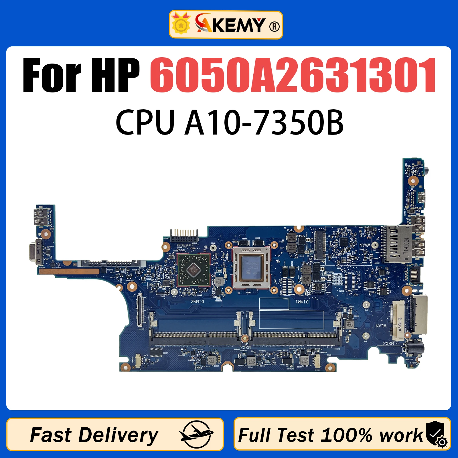 

AKEMY 6050A2631301 For HP Elitebook 825 G2 725 G2 Laptop Motherboard Mainboard with A6 A8 A10 AMD CPU Motherboard 100% TEST OK