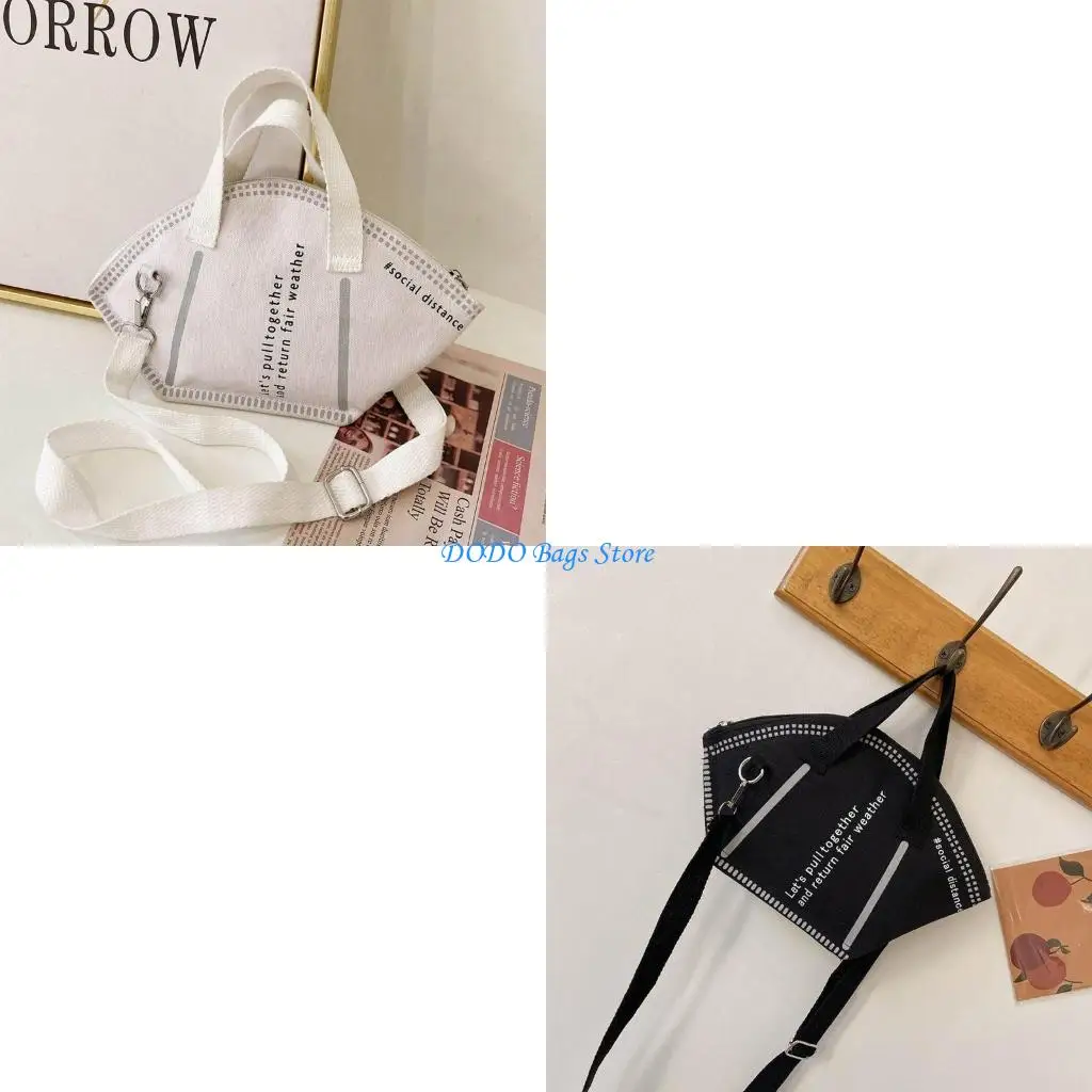 

Creative Mask Shoulder Bags Large Capacity Handbag Casual Women Nylon Tote Bag Female Fashion Trendy Ladies Shopper