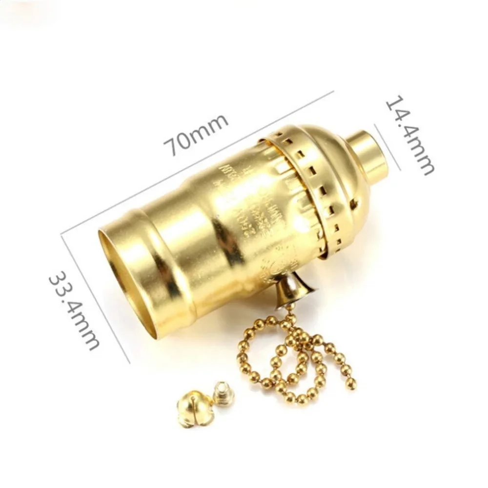 JOYON LED E27 Lamp Base Copper DIY Lampholder With Switch Edison Vintage Lighting Screw Socket Antique Brass Lamp Holder Fixture