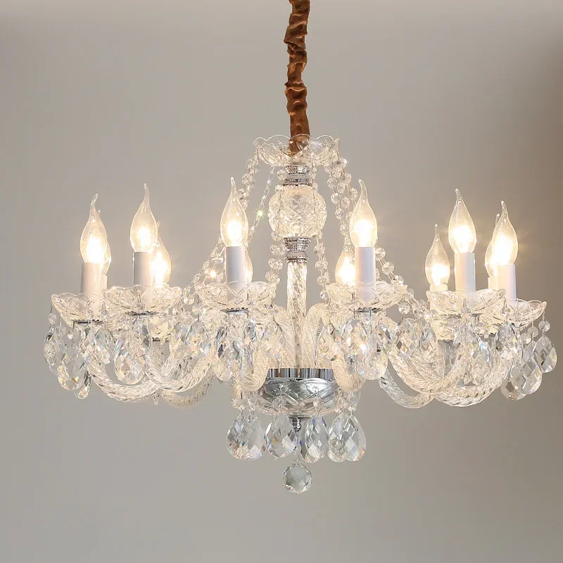 European Living Room Crystal Lamp Gold Chandelier Simple Atmosphere Bedroom Lamps Creative Home Study