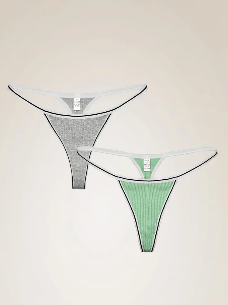 Thong 5 Buah, Pakaian Dalam Wanita Seksi Satu Potong, Pinggang Rendah, Bebas Kerut, Pakaian Dalam Antibakteri, Yoga, Olahraga dan Kebugaran Wanita