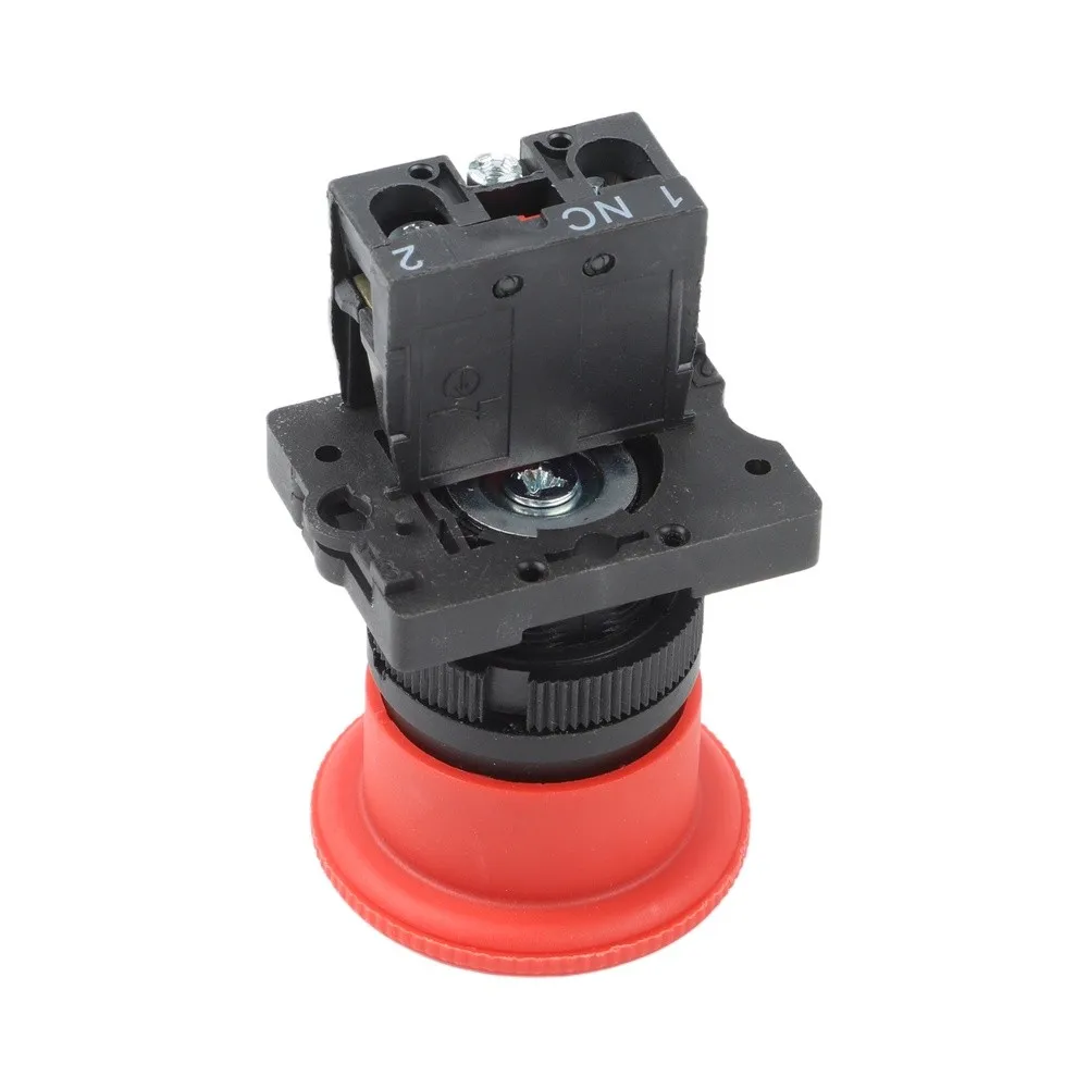 22mm Panel Mount Push Button XB2-ES542 Self Locking Stop Switch 600V 10A for Use in Manufacturing and Heavy Industry