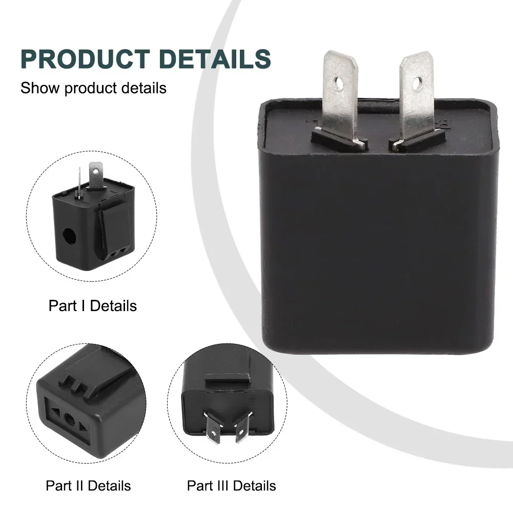 48 V 2Pin Motorcycle Blinker Adjustable LED Flasher Relay Turn Signal Indicator ABS Black For Electric Bikes Scooters Waterproof image 3