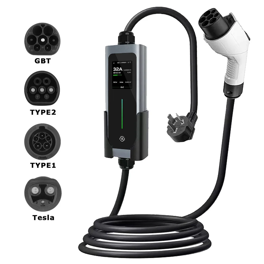 

RHT Adjustable Current 3.5KW 7KW 11KW 22KW 16A 32A Portable AC EV Charger