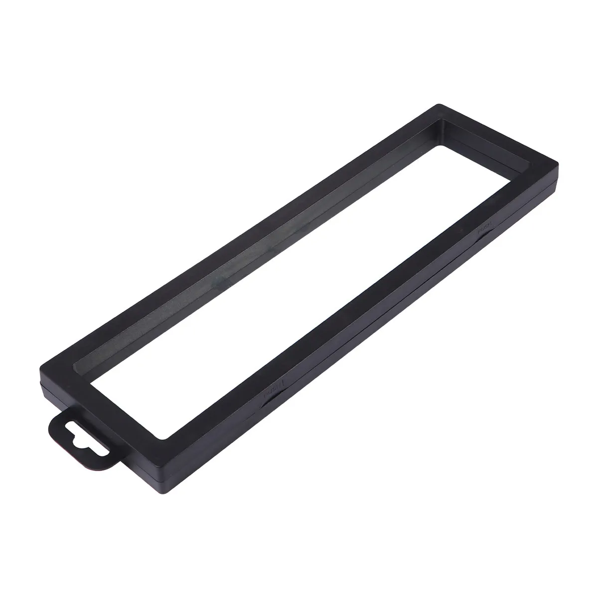 Pe Floating Jewelry Display Frame Black 300x90x20mm Dustproof Stand for Necklace Ring Earring Organizer Storage Holder