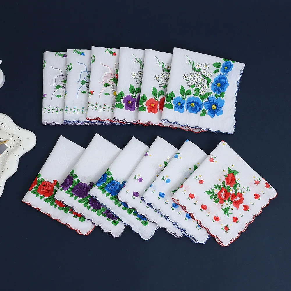 12 confezioni di fazzoletti stampati in puro cotone da donna, fazzoletti in puro cotone, souvenir per la sposa, sciarpa per pantaloni con tasca con patta