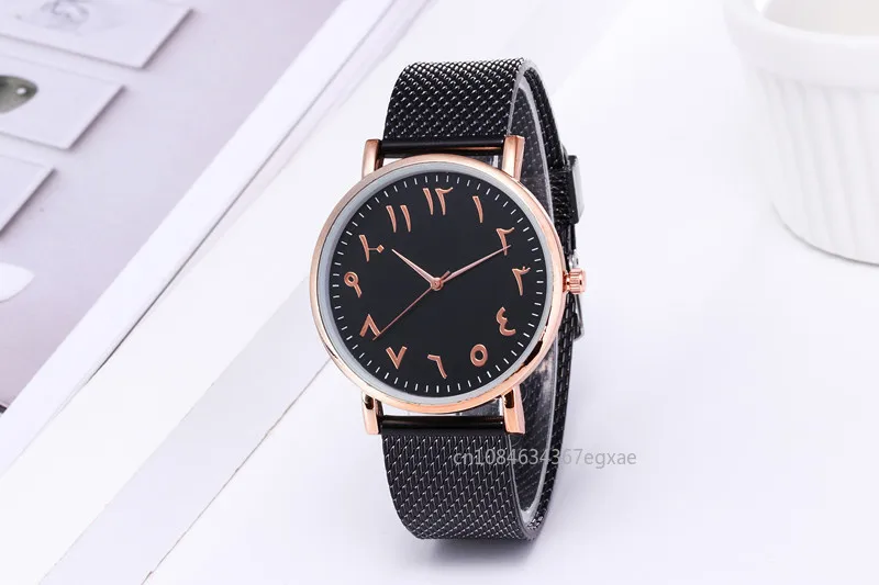 ساعة كوارتز نسائية بأرقام عربية ، ساعات نسائية ، سوار شبكي فضي ، تصميم أزياء ، سعر رخيص ، دروبشيبينغ