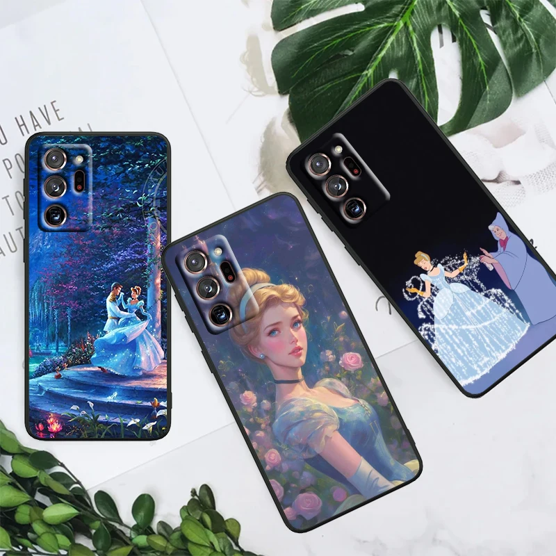 Cinderella Disney Cartoon Cute For Samsung Note 20 10 Ultra Plus A31 A14 A12 A70 A34 A25 A04 A05 A15 A24 5G Black TPU