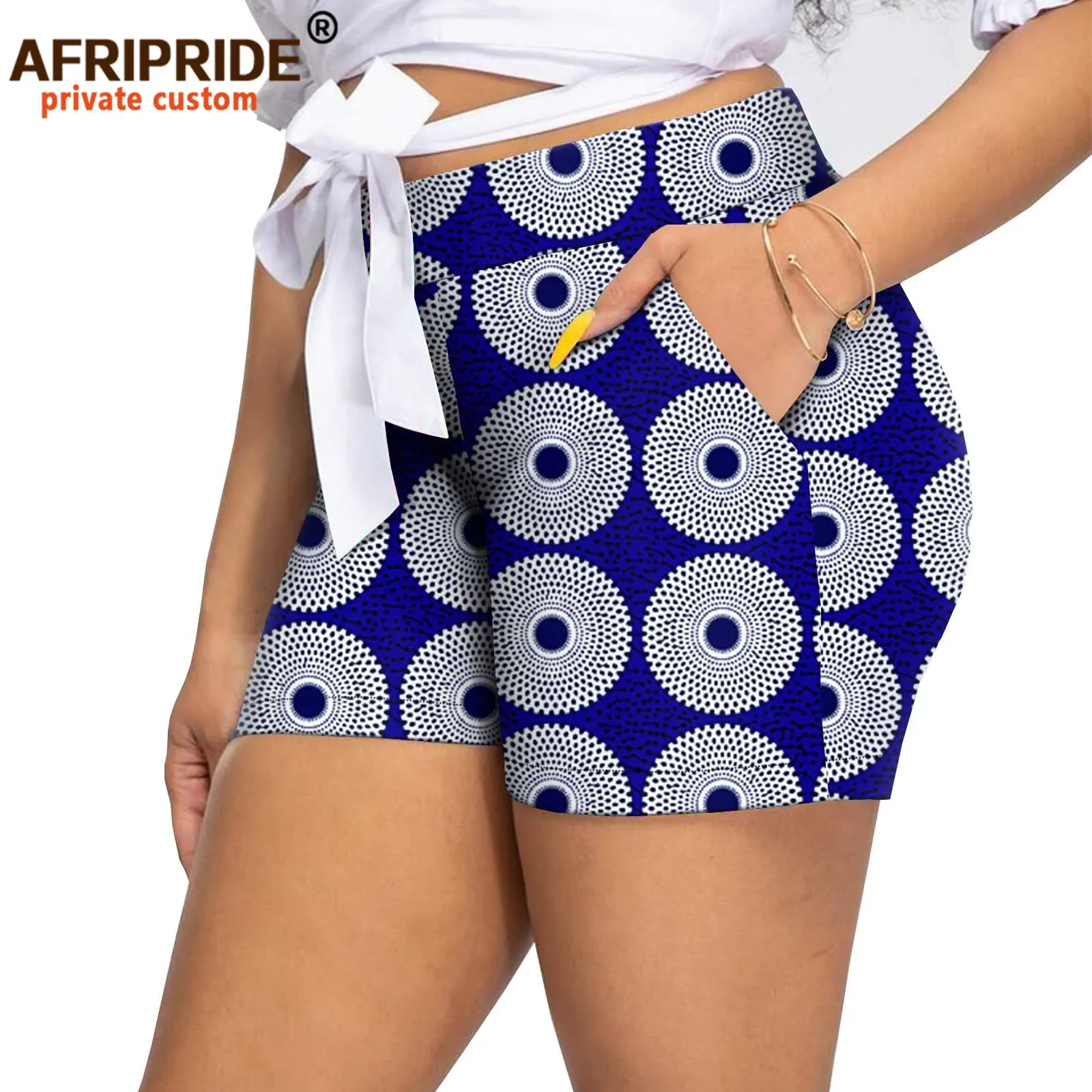 Women`s Shorts Midi Waist Summer Sexy Short Cotton Plus Size Casual Ankara Printed Elegant Fashion African Clothes A2221001