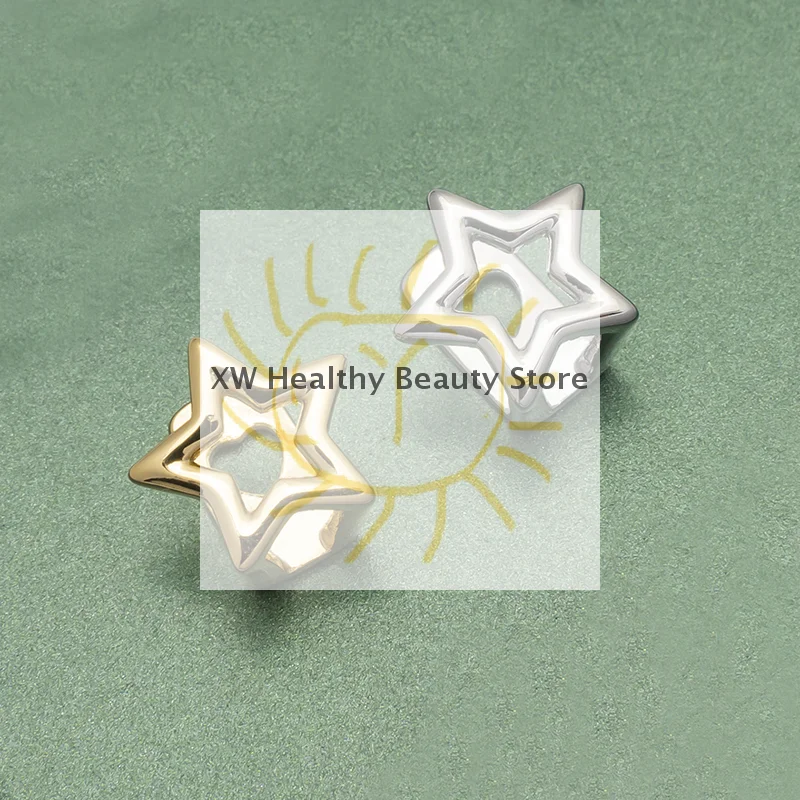 

1pcs Hollow Star Teeth Grillz Hip Hop Gold Silver Color Pentagrams Tooth Caps For Women Men Jewelry Party Gift