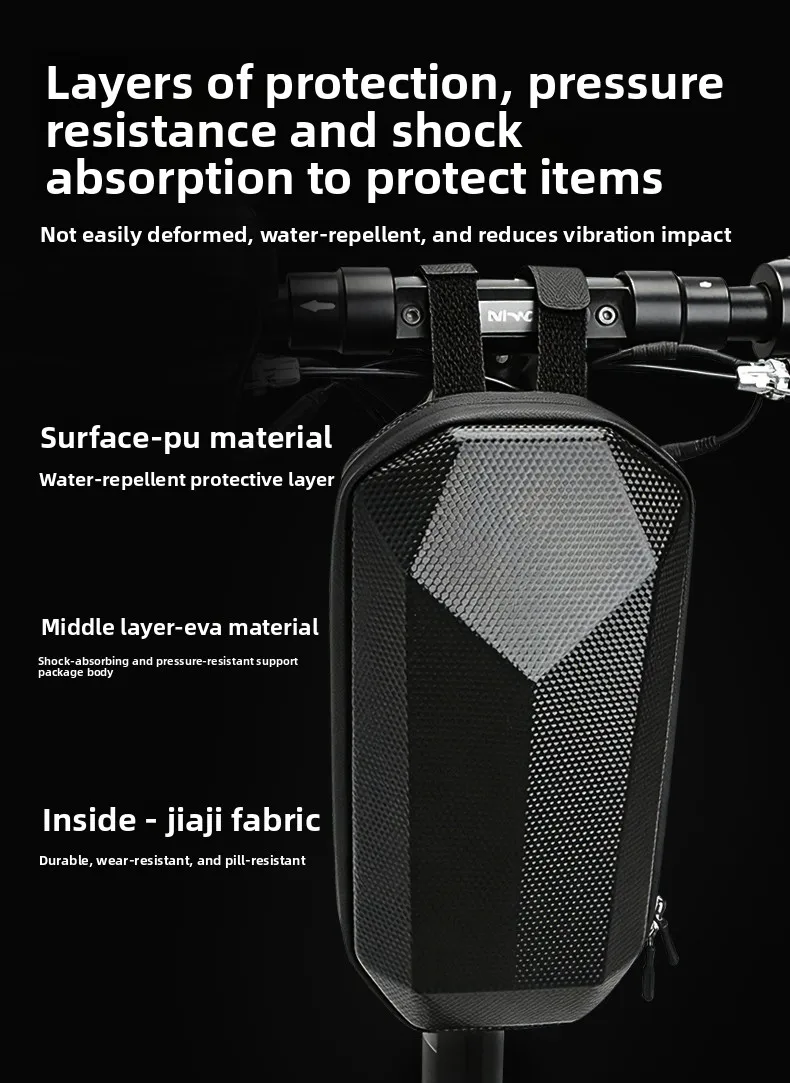 4L Elektroroller-Fronttasche Fahrrad-Lenkertasche Große Kapazität Hartschalen-Hängetasche Wasserdichtes Elektroroller-Zubehör – Detail 5