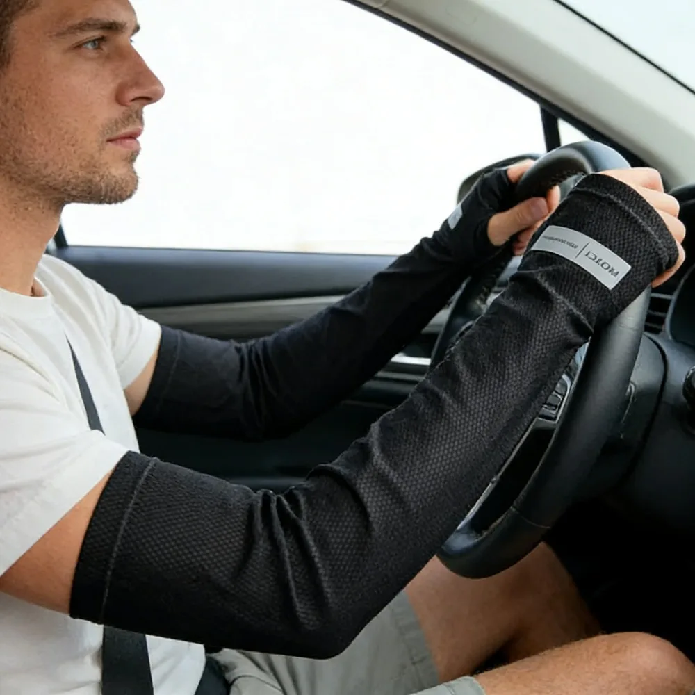 

1 пара охлаждающих рукавов-накладок без пальцев, высокоэластичные, летние, с защитой от УФ-излучения, для мужчин и женщин