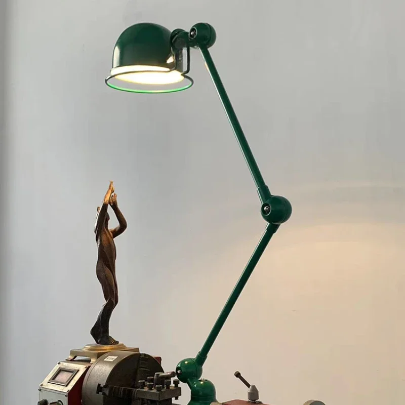 

Vintage desk lamp foldable long arm splint lamp green nostalgic desk lamp