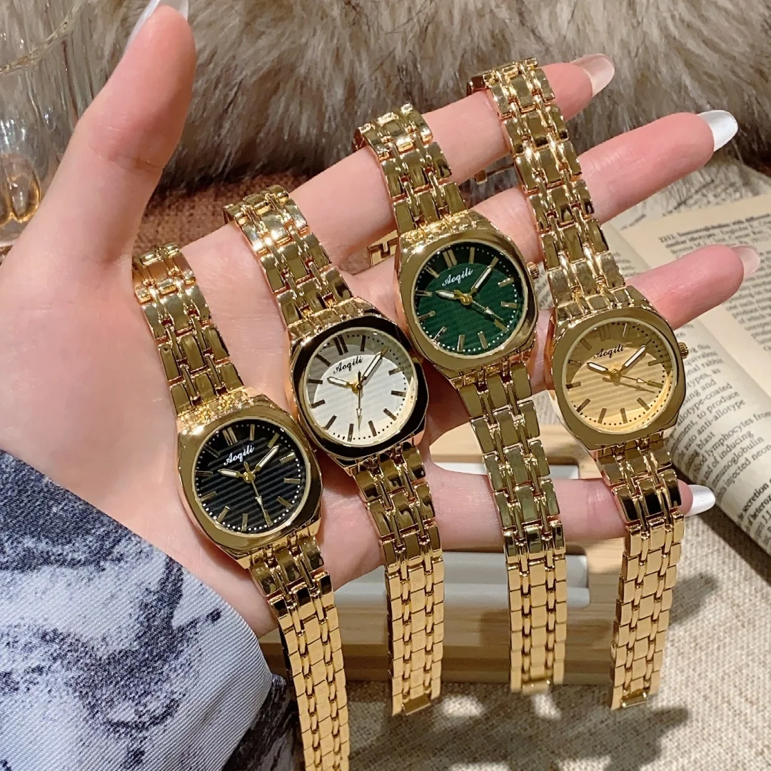 

Роскошные женские часы с золотым браслетом, деловые аналоговые кварцевые наручные часы, повседневные женские часы с круглым циферблатом, Reloj Mujer