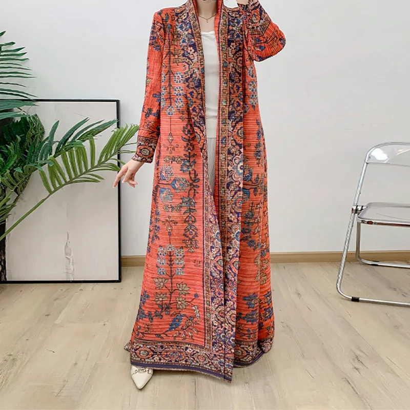 Windbreaker Coat Women's Ethnic Style Women's Printed Skirt Middle Eastern Robe Women's Wear Muslim