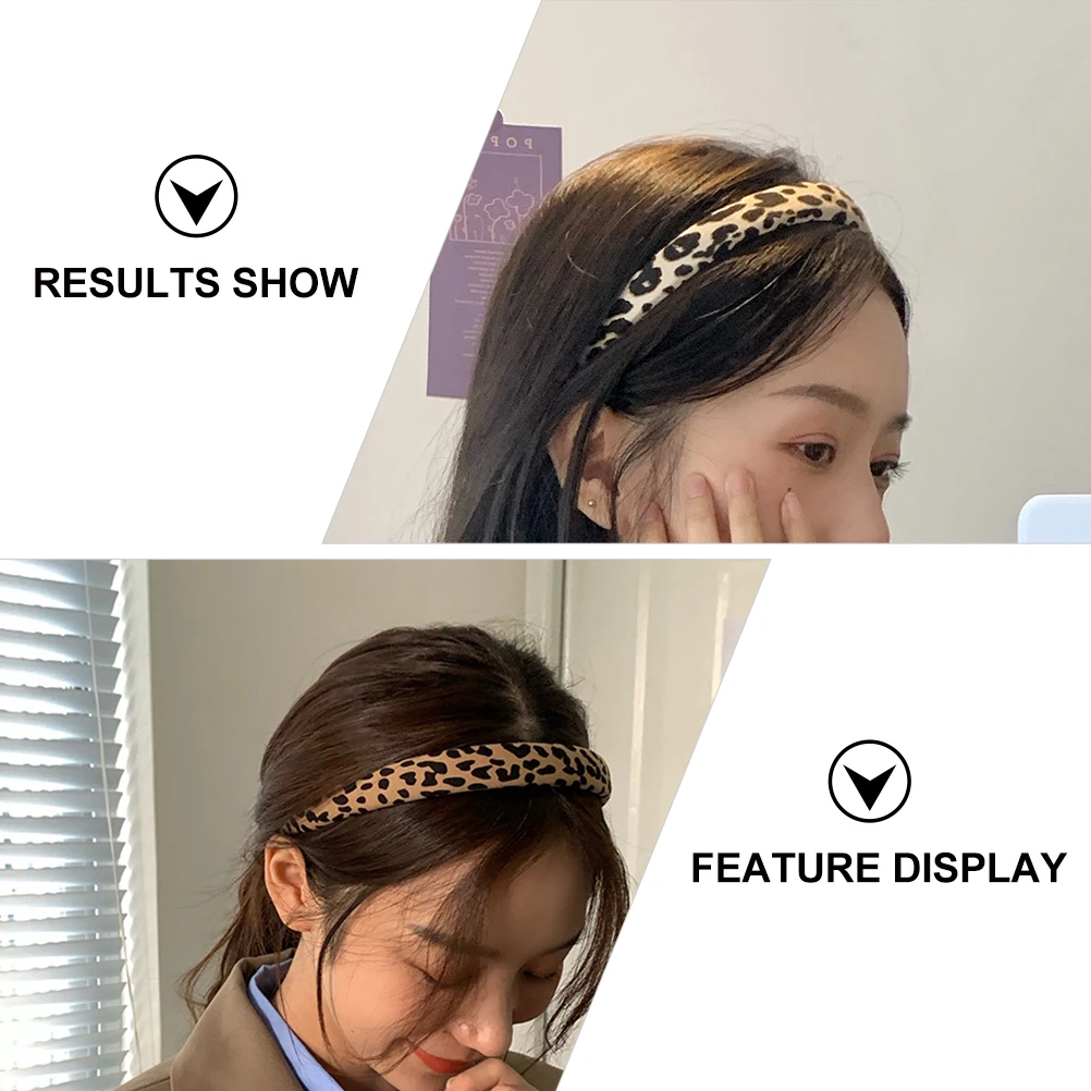

4pcs Leopard Print Hair Hoops Women Cloth Headbands Wide Hairbands For Daily Wear Photography Accessories Leopard Wide Headband
