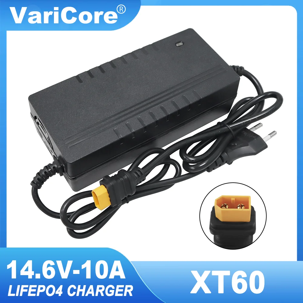 VariCore-High Power Lithium Iron Phosphate Battery Pack, LiFePO4 Charger, 14.6V, 12.8V, 110-220V, 10A, 4S