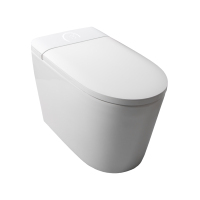 Automatic Flush Smart Toilet with Heated Seat Sensor Round Floor Bowl Tilt Wall Mounted Remote Control