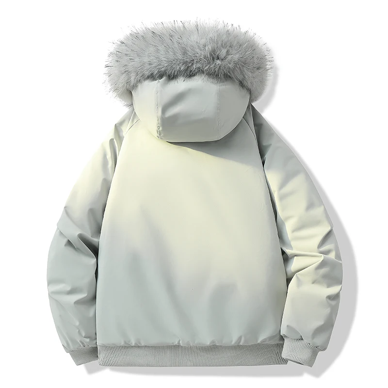 رجل Bomber الستر الجيش القطن مبطن معاطف سميكة جاكيتات مقنعين الفراء طوق قصيرة سترة سترة منفوخة معاطف الشتاء الرجال الملابس